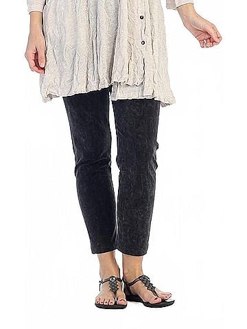 Jess & Jane Mineral Washed Ankle Legging Pant in Black (view 2)