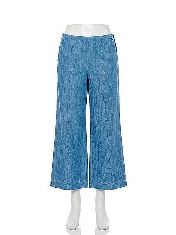 Bella Dahl Clean Waist Denim Pants in Island Blue Wash (view 1)