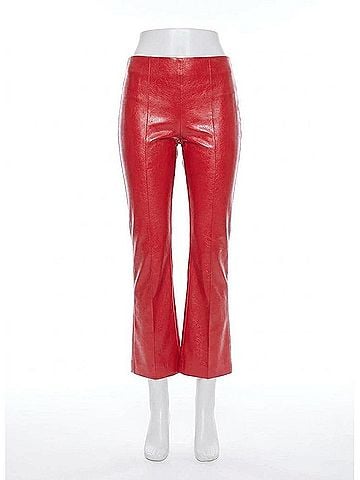 Lyssé Elysse Ankle Vegan Leather Pants in Extra Ordinary Red (view 1)