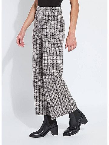 Lyssé Erin Hi Waist Leg Neoprene Pants in Lush Tweed Texture (view 2)