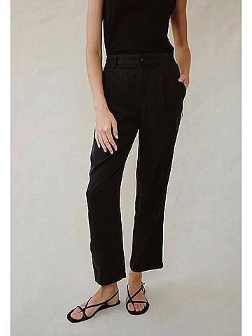 Bella Dahl Piped Trouser Pant in Black (view 2)