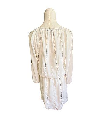 White House Black Market Smocked Blouson Dress Casual Dress (view 2)
