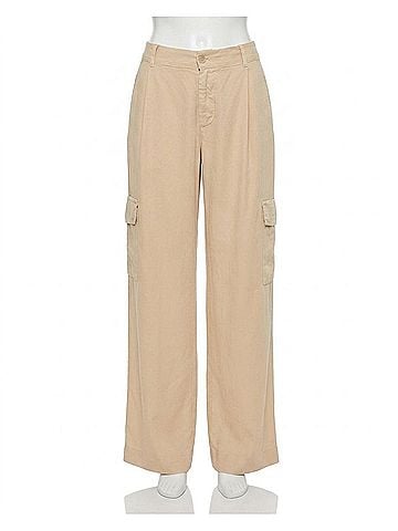 Bella Dahl Women's Cargo Wide Leg Pant in Sumer Khaki (view 1)
