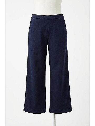Bella Dahl Women's Clean Front Wide Leg Crop Pant in Italian Navy (view 1)