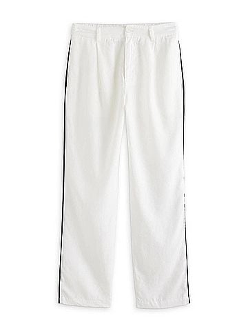 Bella Dahl Women's Piped Trouser Pant in Off White (view 2)