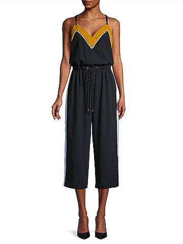 Ted Baker London Darvva V-Neckline Drawstrings Cotton Sleeveless Jumpsuit in Black (view 2)