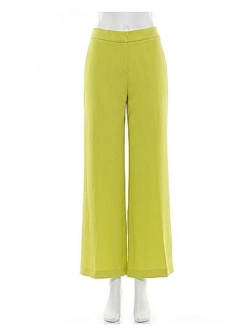 Nicole Miller Claire Stretch Crepe Wide Leg Pants in Citrine (view 1)