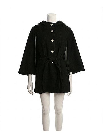 Jessica Simpson Women's Hooded Belted Cape in Black (view 1)