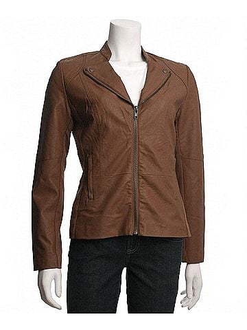Kut from the Kloth Women's Aniya Moto Jacket in Camel (view 2)