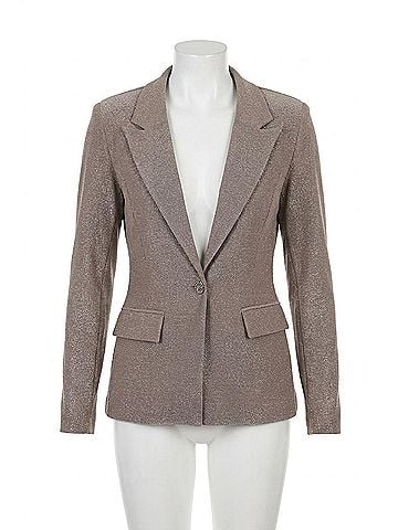 Joseph Ribkoff Novelty Knit Fitted Blazer in Taupe (view 1)
