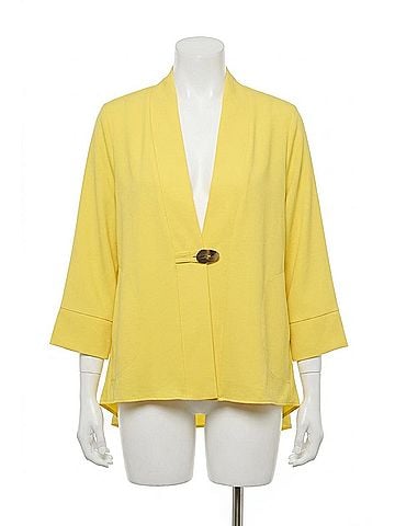 Joseph Ribkoff Textured Woven Trapeze Jacket in Citrus (view 1)