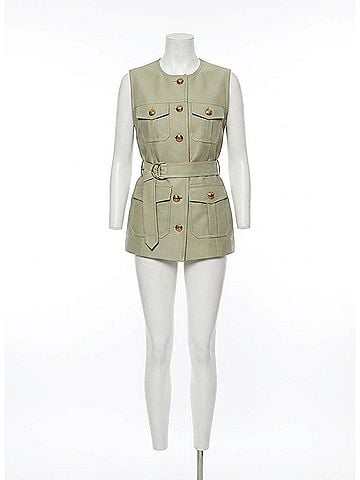 Zimmermann Luna Wool Silk Utility Vest in Palm (view 1)