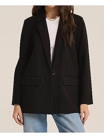 Z Supply Do It All Relaxed Blazer in Black (view 2)