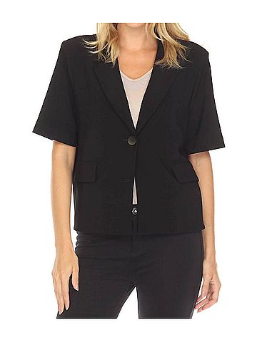Joseph Ribkoff Short Sleeve Blazer Jacket in Black (view 2)