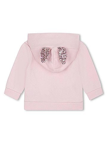 Billie Blush Girls Zip Up Cardigan in Pink (view 2)