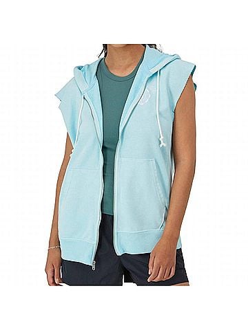 Champion Women's French Terry Sleeveless Hoodie in Frosted Turquoise (view 2)