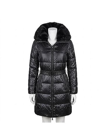 Michael Kors Women's 3/4 Down Puffer Coat in Black (view 1)