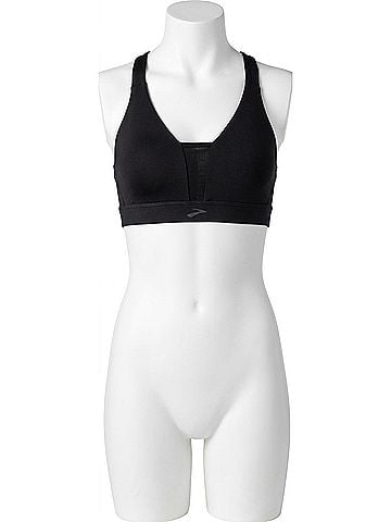 Brooks Drive Plunge Run Bra Top in Black (view 1)