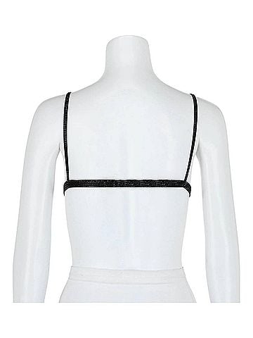 Salvatore Ferragamo Women's Crystal Embellished Triangle Bralette in Black (view 2)
