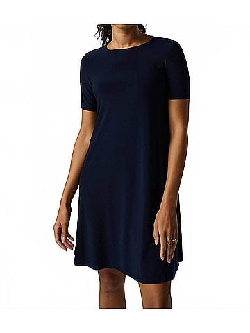 Joseph Ribkoff Casual A-Line Dress With Pockets in Midnight Blue (view 2)