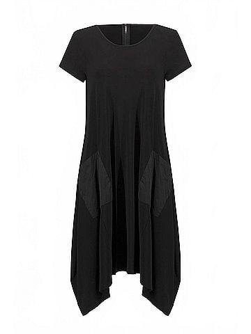 Joseph Ribkoff Silky Knit Cocoon Dress in Black (view 1)