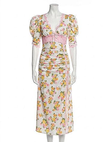For Love & Lemons Emma Midi Dress in White (view 1)