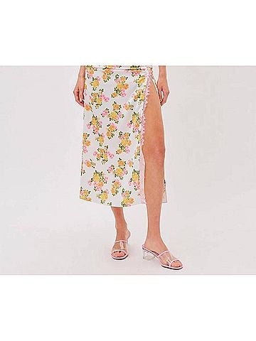 For Love & Lemons Emma Midi Dress in White (view 2)