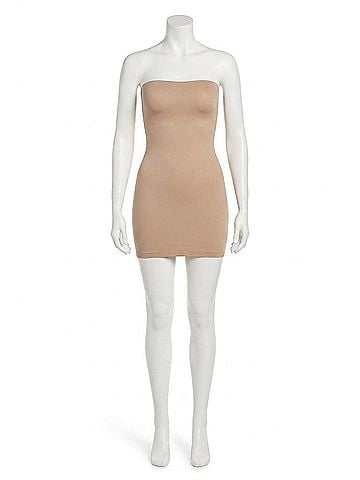 Miraclesuit Show Stopper Strapless Slip Mini Dress in Warm Beige (view 1)