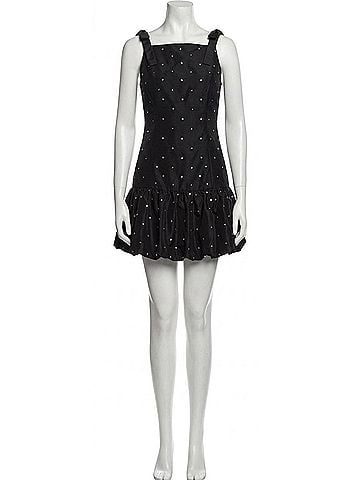 Aqua Rhinestone Mini Dress in Black (view 1)