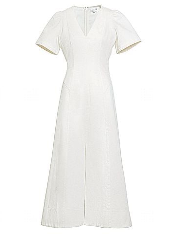 Tanya Taylor Renzo Midi Dress in Chalk (view 1)