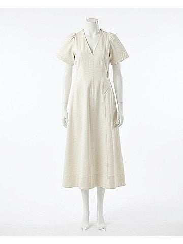 Tanya Taylor Renzo Midi Dress in Chalk (view 2)