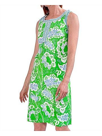 Gretchen Scott Designs Flora Flirt Dress in Kelly Green/Periwinkle (view 2)
