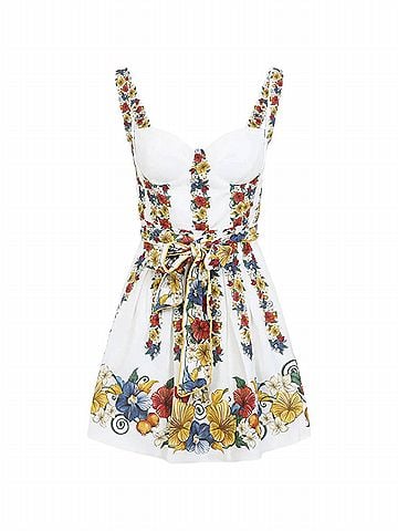 FARM Rio Tropical Floral Print Minidress in Tropi Off-White Scarf (view 1)