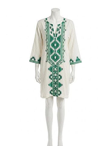 Johnny Was Solange Short Slip Kaftan in White (view 1)