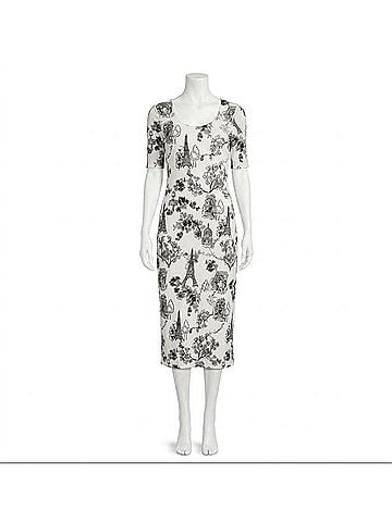 Johnny Was Maya Mesh Midi Dress in Ecru (view 1)