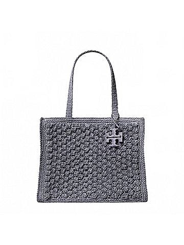 Tory Burch Ella Hand-Crocheted Popcorn Stitch Small Tote in Gray (view 1)