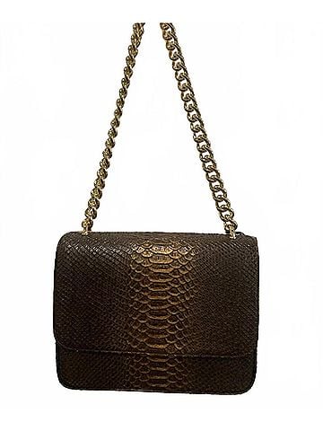 Berge Women's Dune Chain Handbag in Bronze (view 2)