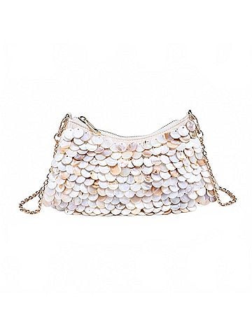 Urban Expressions Women's Opalite Iridescent Disc Evening Bag in Ivory (view 1)
