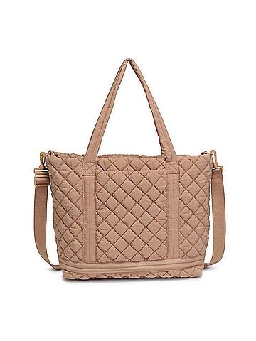 Urban Expressions Women's Lanya Quilted Nylon Travel Tote Bag in Natural (view 1)