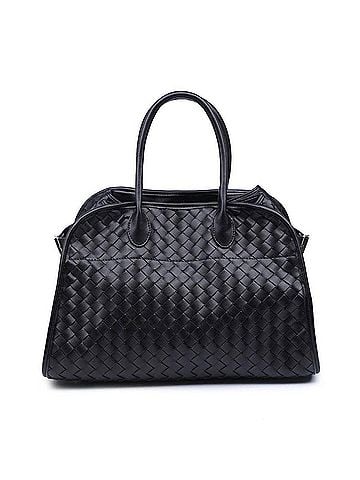 Urban Expressions Women's Rhonda Woven Vegan Leather Tote Bag in Black (view 1)