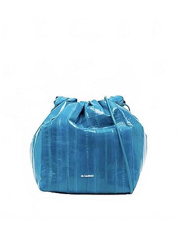 Jil Sander Shoulder Bucket Bag in Blue (view 1)