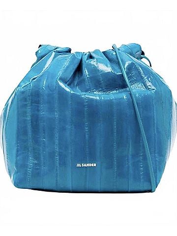 Jil Sander Shoulder Bucket Bag in Blue (view 2)