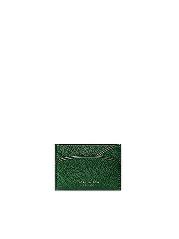 Tory Burch Romy Flat Card Case in Dark Kale (view 1)