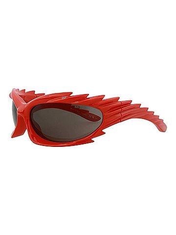 Balenciaga Unisex Shield-Frame Bio Injection Sunglasses in Red (view 1)