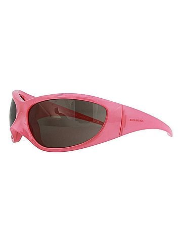 Balenciaga Unisex Shield-Frame Bio Injection Sunglasses in Pink/Grey (view 1)