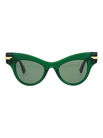 Bottega Veneta Women's Cat Eye-Frame Acetate Sunglasses in Green (view 2)