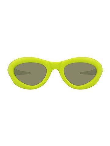 Bottega Veneta Women's Oval-Frame Injection Sunglasses in Lime (view 2)