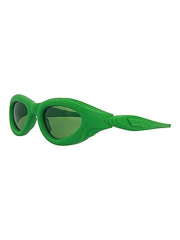 Bottega Veneta Women's Round-Frame Injection Sunglasses in Green (view 1)