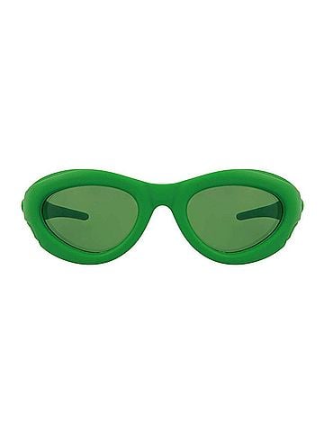 Bottega Veneta Women's Round-Frame Injection Sunglasses in Green (view 2)