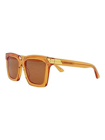 Bottega Veneta Women's Square-Frame Acetate Sunglasses in Orange /Brown (view 1)
